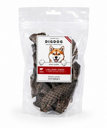 DigDog Liellopa sirds strēmelītes 40g